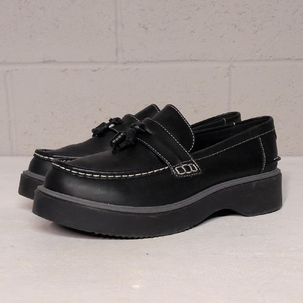 Sperry Bayside Platform Loafers 9.5W Leather Chunky Slip On 90s Minimalist - Picture 1 of 8